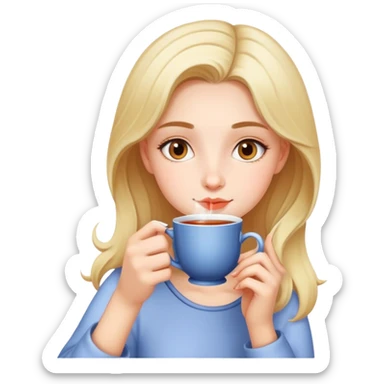 Una muchacha tomando te sticker