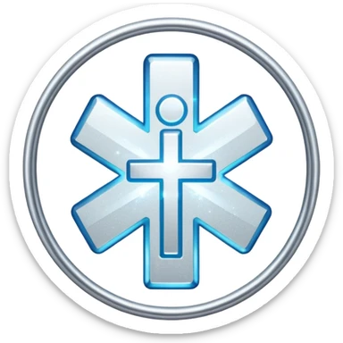 glitter white symbol of hospital sticker