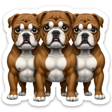 Black Bulldog one body and three heads sticker