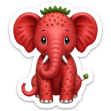 Make a strawberry elephant sticker