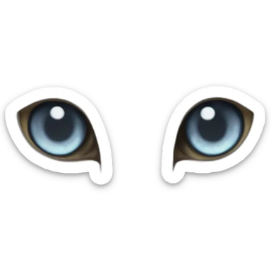 white cat with heterchromia eyes and gray spot on head sticker