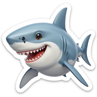 un requin style cartoon sticker