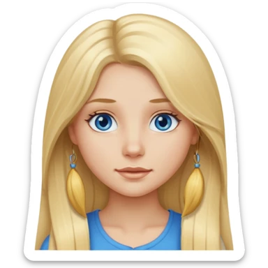 Long hair blonde girl  sticker