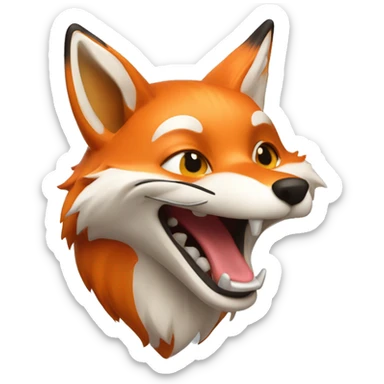 male fox 3575b, laughing sticker