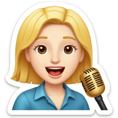 musical character singing happily sticker