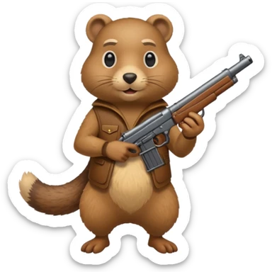 gopher with gun sticker