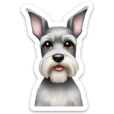 Salt and pepper girl miniature Schnauzer dog  sticker