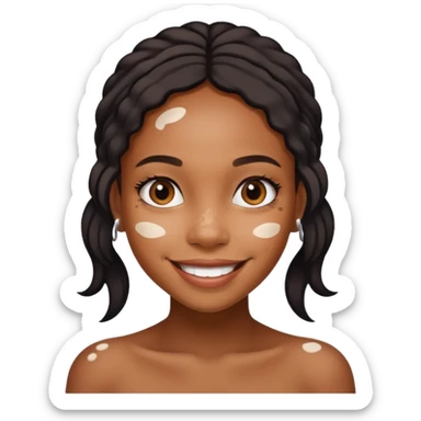 emoji of a black girls with vitiligo sticker