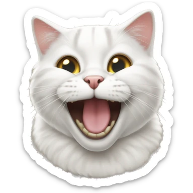 White British cat laughing emoji  sticker