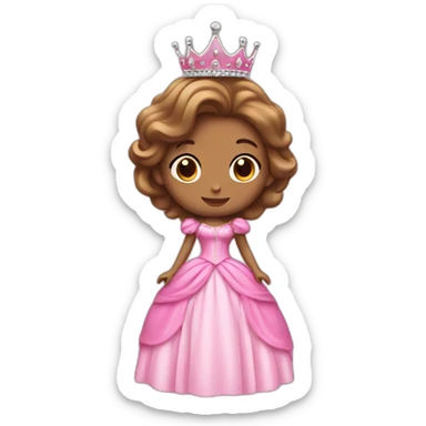 princess with crown and pink princess dress sticker