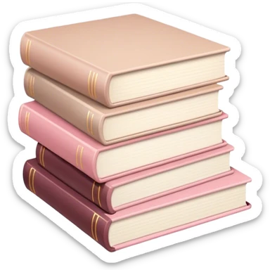 aesthetic book stack beige and light pink sticker