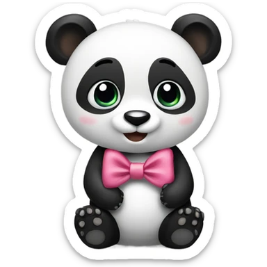 Panda bear with a bow sticker