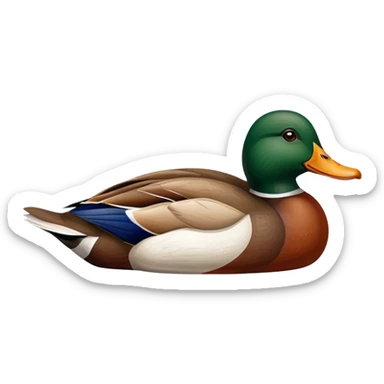 Wooden decoy duck mallard laying down sticker
