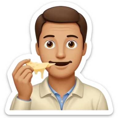 some guy eating 1kg of mozzarella, make it nepalese, more brown, slightly less brown sticker