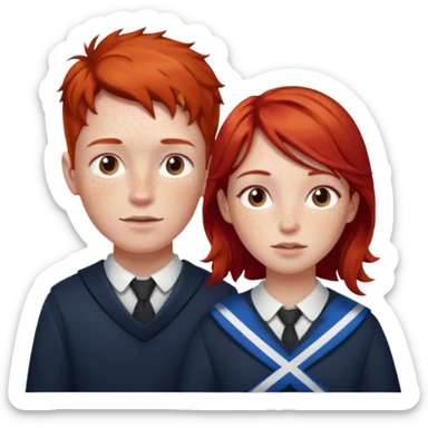 scottish boy and girl sticker