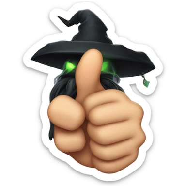 Witch's thumbs up  sticker