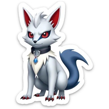 Cool Edgy Absol-Zangoose-Sneasel-Quilava with a collar on, full body sticker