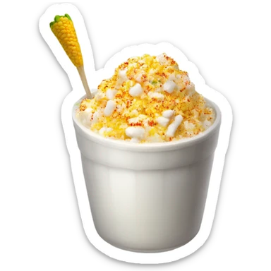 Elote en vaso con mayonesa and sprinkle chili powder  sticker