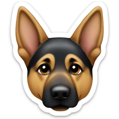 german shepherd dog but its ears are facing down sticker