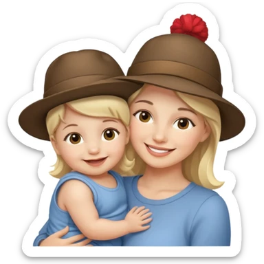 Mother with Hats with her baby sticker