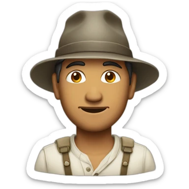 man with neplese hat sticker