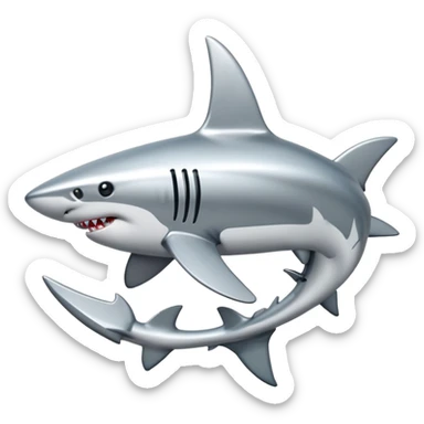 metallic anchor with shark features sticker