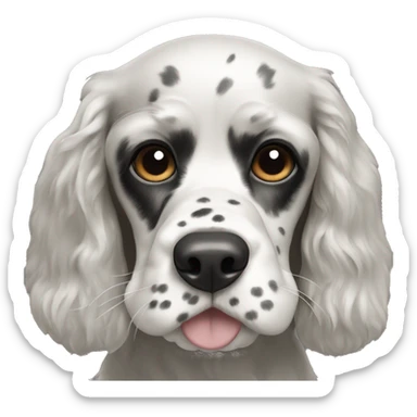 black and white cocker spaniel with nose spots sticker