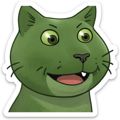 cat making a funny face meme style sticker