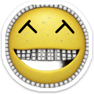 Smiley face with diamond grill sticker
