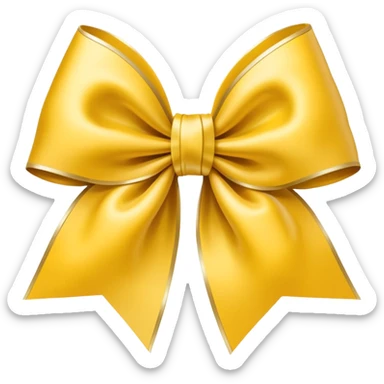 Yellow and white giant bow Christmas  sticker