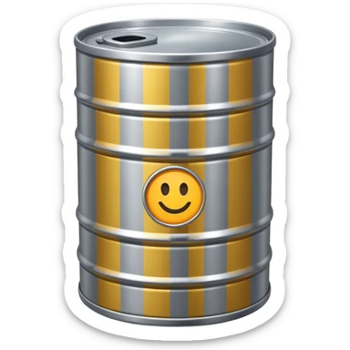 generate a realistic metal oil barrel without rust sticker