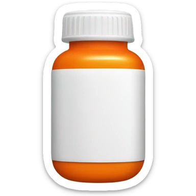 Orange pill bottle  sticker
