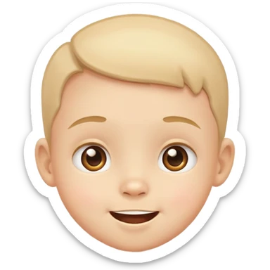 child's head with different expressions, cheerful and cute sticker