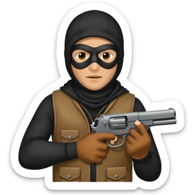 Hoodlum burglar madk and gun with switch and extended clip sticker