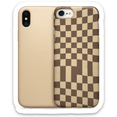 iPhone with beige checkered case sticker