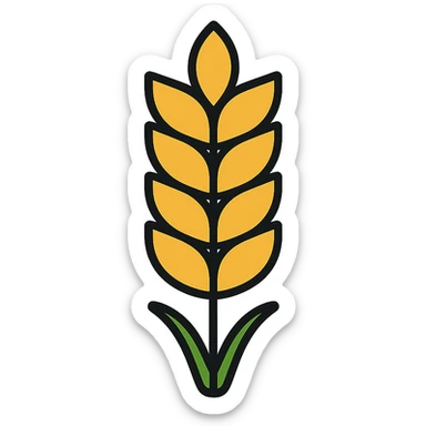 minimal flat icon style single stalk of wheat sticker