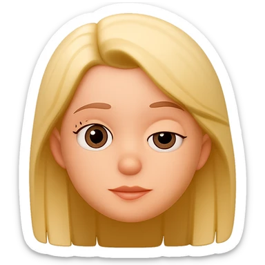 Make the lazy eye more obvious in the style of apple emojis. Keep the emoji style but note that apple emoji style does not support text editing, so use a general style editor while respecting the emoji look. Remove the background. sticker