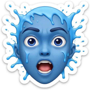 Like this 😖 but with an open mouth and 😧 the eyes and eyebrow of that won the like a blue back splash like 😨 sticker