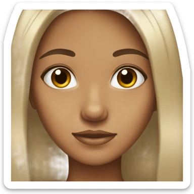 tan girl with dark brown hair and hazel eyes sticker