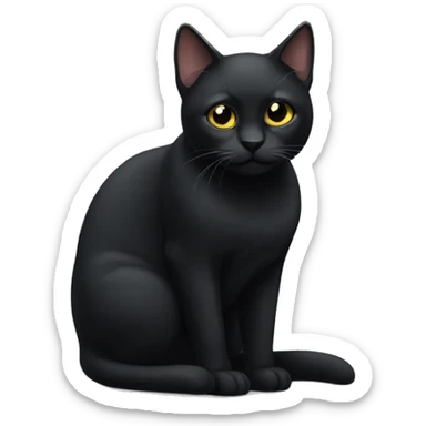 black cat sticker