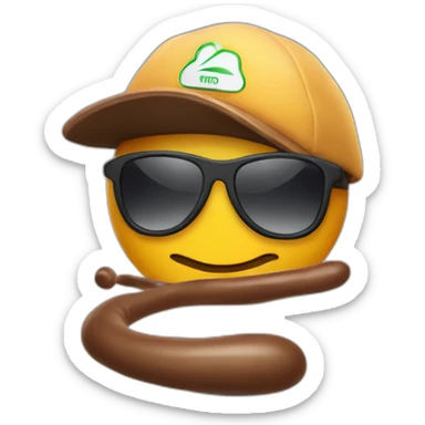 Happy Poop in sport sunglasses and sport cap sticker