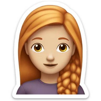 Ginger girl with hazel eyes and straight hair sticker