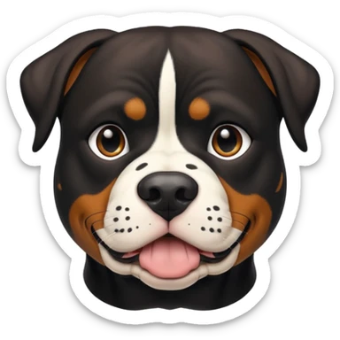 Pitt bull rottweiler white muzzle with black spots sticker