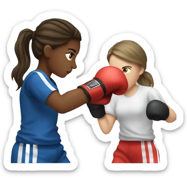 white brunette girl boxing sticker