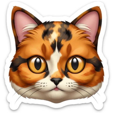 tortoiseshell cat with one eye sticker