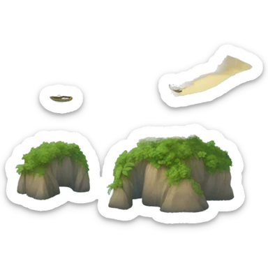 Small island with pom tre sticker