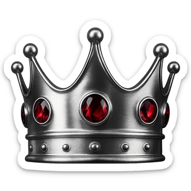chrome style black crown with red gems sticker