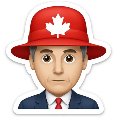 Red hat that says “Make Canada Worse Again- Mark Carney” sticker
