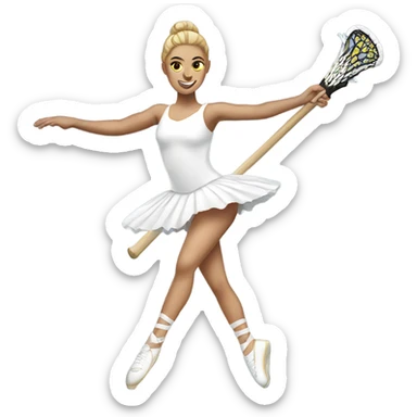White Ballerina playing lacrosse sticker