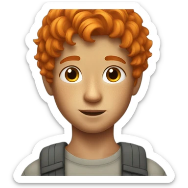 Boy with orange hair and freckles sticker
